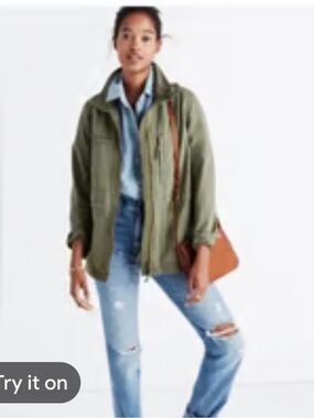 Madewell Light Sage Shirt Jacket